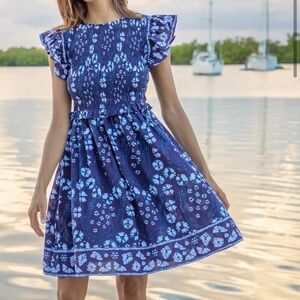 Bindu Rose Dress Navy